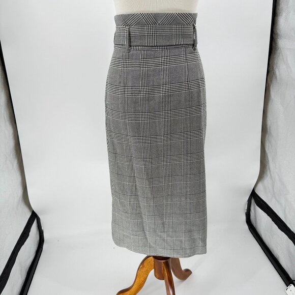 Zara Woman Plaid High-Waisted Pencil Skirt Size S - Picture 3 of 14